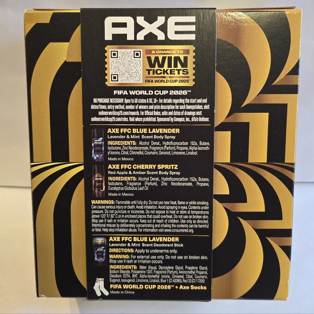 AXE Body Spray Gift Set - Featuring FFC Blue Lavender, FFC Cherry Spritz + Socks - Picture 2 of 2